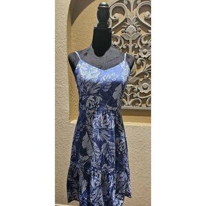Ana Coastal Cowgirl/ Western S  Floral Print Strappy Sundress/ A-line Blue